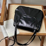 Kukombo Vintage Office Lady Simple Women's Handbags All Match Casual Underarm Bag Streetwear Fashion Trendy Shoulder Bags Y2k Aesthetic