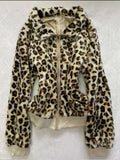 Kukombo party outfit  Plush Leopard Pattern Hoodie High Street Urban Beauty 90S Tops Trash Punk American Hip-Hop Rock Retro Chic Casual Women's Hoodie