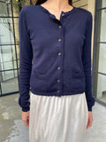 Kukombo New Navy Blue Fall Women Sweater Wave Round Neck Double Pocket Chic Knit Jacket Top Woman Solid Color Simple Basic Outerwears