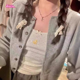Kukombo 2025 Summer Cute Style Duck Embroidered Suspenders Tops For Women Zoo Series Hot Girls Sleeveless Short Vest Tops
