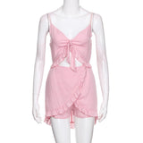 Kukombo indie dress to impress 2024 Spring/Summer Women's Ruffled Irregular Strap Jumpsuits