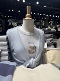 Kukombo New Cute Little Deer Flowers Embroidery T-shirt Woman O-Neck Slim Short Sleeve Cotton Tees Tops Spring Casual Sweet Y2K Tshirts