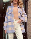 Kukombo Single-breasted Plaid Loose Coat
