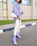 Kukombo Single-breasted Plaid Loose Coat