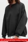 tailgate outfit black women Temu Autumn and Winter New Solid Color round Neck Loose Pullover Sweater Long Sleeve Sweater for Women