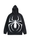 Kukombo Punk Zip Up Hoodie with Spider Print