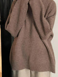 Kukombo Solid Crew Neck Knit Sweater