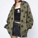 Kukombo 2000s Aesthetic Star Print Hoodie