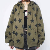 Kukombo 2000s Aesthetic Star Print Hoodie