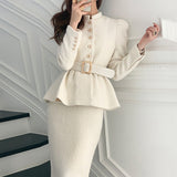 Kukombo discover style ideas 6924yd Chanel Style Elegant Skirt Western Style Socialite Hong Kong Style Retro Chic Professional Two-Piece Suit for Women Autumn and Winter