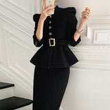 Kukombo discover style ideas 6924yd Chanel Style Elegant Skirt Western Style Socialite Hong Kong Style Retro Chic Professional Two-Piece Suit for Women Autumn and Winter