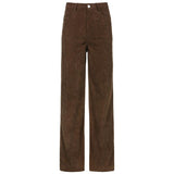 Kukombo - Women's straight leg corduroy pants fall/winter high waist corduroy pants