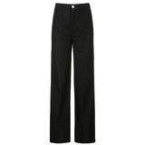 Kukombo - Women's straight leg corduroy pants fall/winter high waist corduroy pants