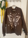 Kukombo Outfit Hoodies Y2K Sweatshirt Women Clothes Gothic Loose Butterfly Zip up Top Vintage Oversized Hoodie Harajuku kpop Girl Hooded Coat