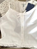 Kukombo Casual Women Soft Cotton White Slim Cardigan Camis 2025 Spring Fashion Ladies Sleeveless Female Bow Ornament Chic Tops