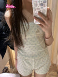 Kukombo Hollow Out Bear Long Sleeve T-Shirt Summer Round Neck Buttons Cotton Slim Sexy Top for Women Vintage Sweet Cute y2k Tops Chic