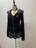Kukombo Outfit Hoodies Women Clothes Gothic Zip Up Hoodie Skull Slim Long Sleeves Tops Winter 90s Vintage Sweatshirt Aesthetic Y2k Jacket Hoody