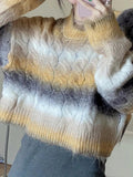 Kukombo Ombre Cable Knit Short Sweater