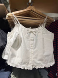Kukombo Casual Women Soft Cotton White Slim Cardigan Camis 2025 Spring Fashion Ladies Sleeveless Female Bow Ornament Chic Tops