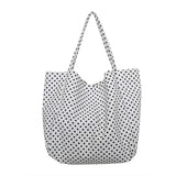 Kukombo 2025 Retro Casual Polka Dot Canvas Hot Selling Women's Shoulder Bag New Fashionable Versatile Practical Large Capacity Tote Bag ootd