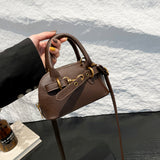 Kukombo Small Size Top-handle Bags For Women Belt Buckle Design Mini Shoulder Cross Body Shell Bag Luxury Designer Purses And Handbags
