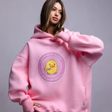 Kukombo Outfit Women's Fall Hoodie Loose Athleisure Printed Hooded Sweatshirt Cotton Hoodie O-neck Pullover Warm Streetwear Hoodie Top