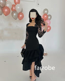 Kukombo Customized Elegant Jersey Pleat Mermaid Square Neck Midi Dresses Evening Dresses Classic Exquisite Modern Style Pastrol Unisex C (PRE-ORDER)