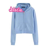 Kukombo Spring Autumn Zipper Pocket Sweatshirt Solid Color Casual Sporty Hoodie Cotton Fashion Women Coat Chic Y2K Harajuku Short Jacket