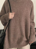 Kukombo Solid Crew Neck Knit Sweater