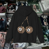 Kukombo Outfit Pullovers Punk oversized Tops Loose Aesthetic kpop Streetwear Leopard Y2k Top Hoodies women's clothes 90s Vintage Winter Hoodie
