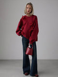 Kukombo Spring Outfits Chic 3D Flower Women Pullover O Neck Full Sleeve Female Hoodies Sweatshirts 2025 Elegant Tassel Spring All Match Loose Lady Tops