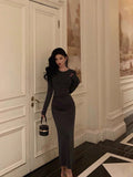 Kukombo Classy Sheath Scoop neckline Black Prom Dresses Birthday Outfits Evening Gown