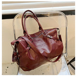 Kukombo Wine Red Handbag for Women Large Capacity Pu Leather Ladies Armpit Shoulder Bags Sewing Thread Pattern Female Hobo Crossbody Bag
