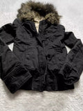 Kukombo Vintage Y2k Faux Fur Collar Zipper Hoodie Hip-hop Pattern Retro Punk Gothic Creamy-white Hoodie Clothes Street Design Jacket
