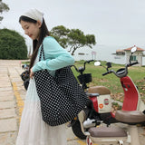 Kukombo 2025 Retro Casual Polka Dot Canvas Hot Selling Women's Shoulder Bag New Fashionable Versatile Practical Large Capacity Tote Bag ootd
