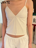 Kukombo Red Dot Fungus Trim Bow Tank Tops Women Summer Casual Cotton Slim V-neck Sleeveless Camis Sweet Cute Preppy Style Y2K Vests New