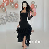 Kukombo Customized Elegant Jersey Pleat Mermaid Square Neck Midi Dresses Evening Dresses Classic Exquisite Modern Style Pastrol Unisex C (PRE-ORDER)