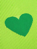 Kukombo Knit Heart Print Slim Sweater