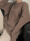 Kukombo Solid Crew Neck Knit Sweater