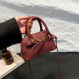 Kukombo Small Size Top-handle Bags For Women Belt Buckle Design Mini Shoulder Cross Body Shell Bag Luxury Designer Purses And Handbags