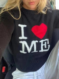 Kukombo Love Me Black Pullover Sweater
