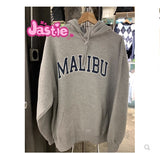 Kukombo 2025 Casual Women Letter Print Zipper-up Sweatshirts Autumn Vintage Half High Collar Cotton Hoodies Y2k Streetwear Pullover Tops
