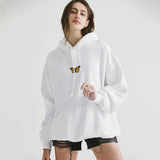 Kukombo Vintage White Angel Print Hoodie Women 2020 Autumn White Cotton Long Sleeve Zipper Tops Female Casual Chic Streetwear Hoodied