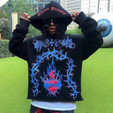 Kukombo Outfit Punk Pullovers Grunge Winter Clothes Women Hoodies Oversized Tops Hip Hop Streetwear Long sleeves Femme Hoody Gothic Y2K Hoodie