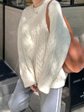 Kukombo Solid Cable Knit Pullover Sweater