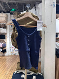 Kukombo Simple All-match Buttons Slim Vest Women Summer Cotton Basic Casual Sleeveless Tank Tops Vintage Sweet Chic Cute Camis Y2K