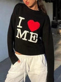 Kukombo Love Me Black Pullover Sweater