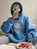 Kukombo Simple Embroidery Print Oversized Hoodie