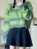Kukombo Ombre Cable Knit Short Sweater