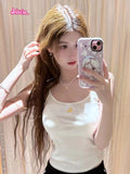 Kukombo 2025 Summer Cute Style Duck Embroidered Suspenders Tops For Women Zoo Series Hot Girls Sleeveless Short Vest Tops
